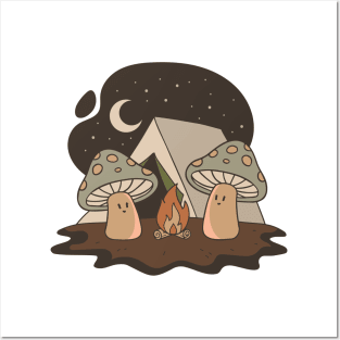 I Love Camping Mushroom Camping Cute Mushroom Cottagecore Posters and Art